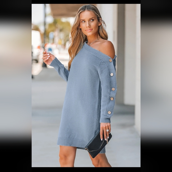 NWT Cupshe off shoulder xs sweater dress - Picture 3 of 6